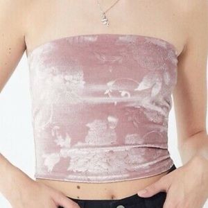 Urban Outfitters Floral Velvet Tube Top